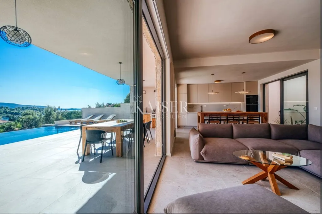 Living Room - Luxury Villa with Infinity Pool on Mali Iž