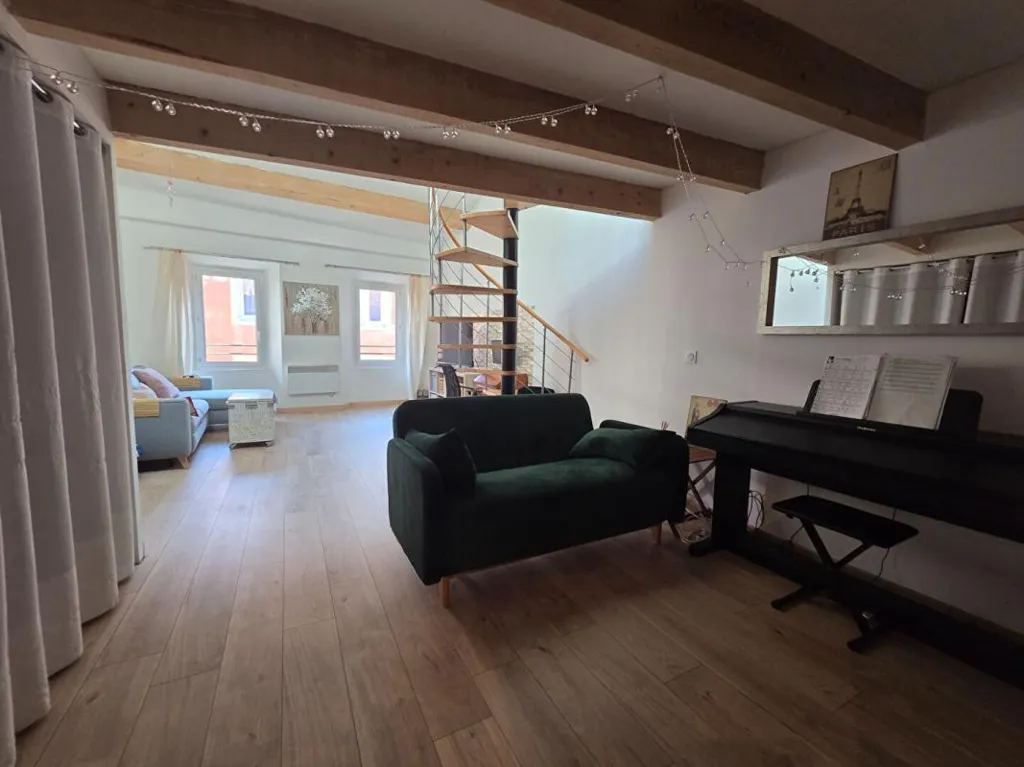 Living Room - Village House with Garage in Rougières