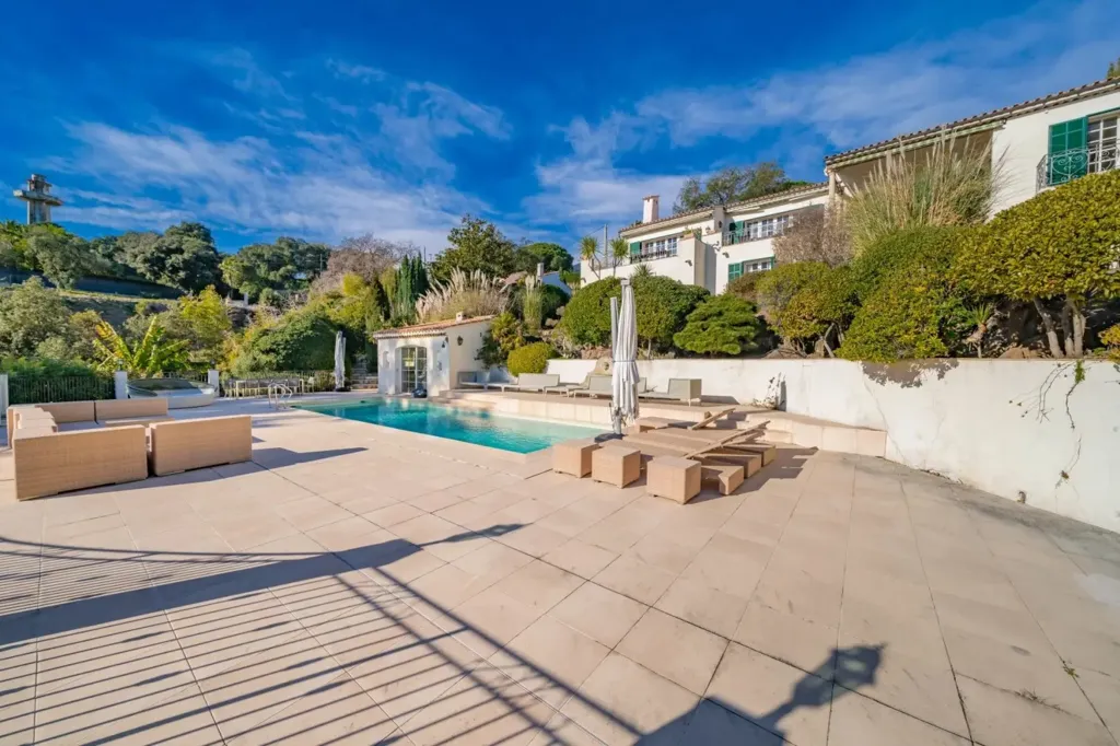 Piscine - Villa avec Vue Panoramique sur la Mer à Super Cannes