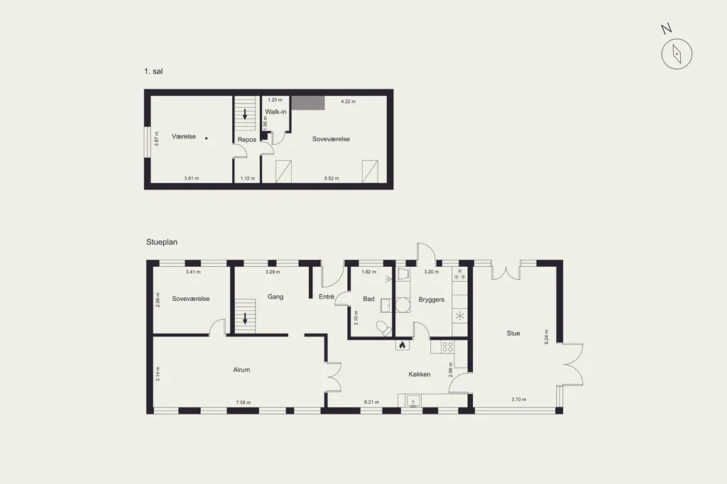 Floor Plan - Historic Villa with Garden in Højer