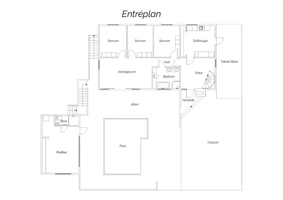 Floor Plan - Luxury Villa with Pool and Sea View in Vallda