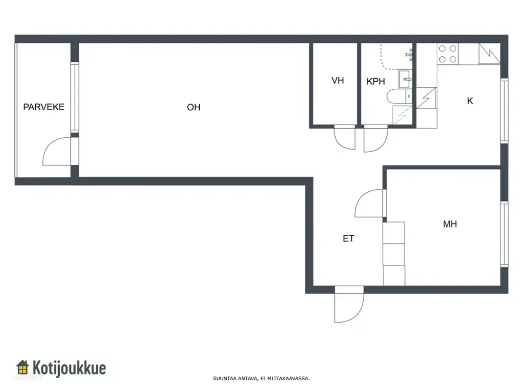 Plaan - Two-Bedroom Flat with Balcony in Vaasa