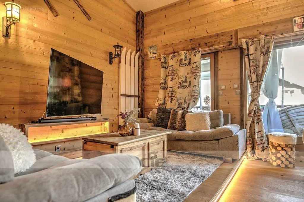 Séjour - Loft Duplex Rénové à Megeve