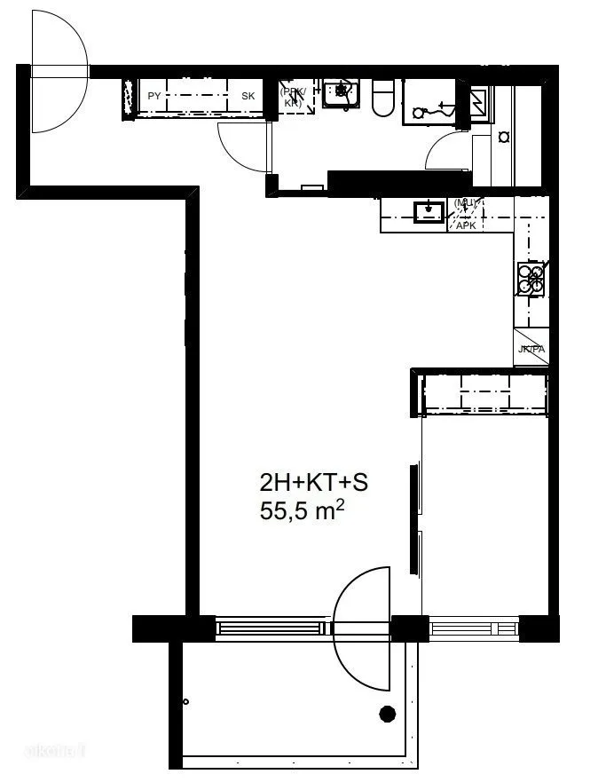 Planimetria - Modern Apartments with Balcony in Kerava Centre