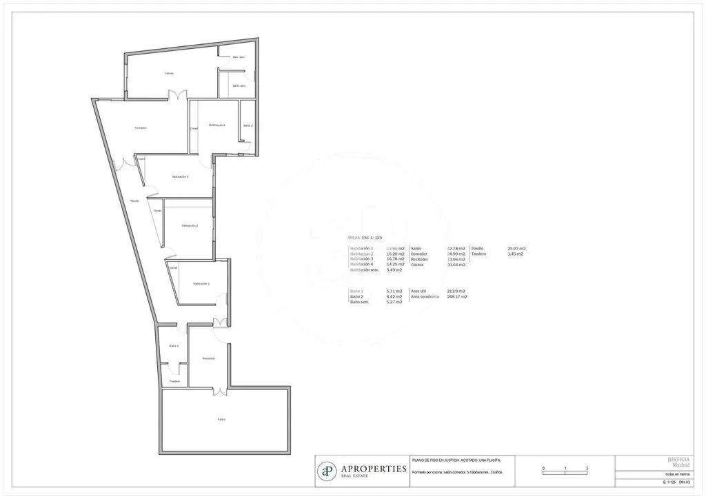 Plan - Luxury Apartment with High Ceilings in Madrid