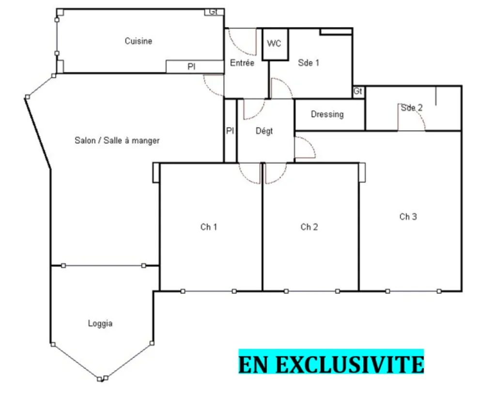 Plan - Appartement avec Loggia et Vue Dégageée au Chesnay