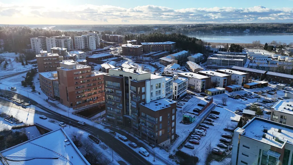 Õhuvaade - Modern Flat with Glazed Balcony in Saunalahti