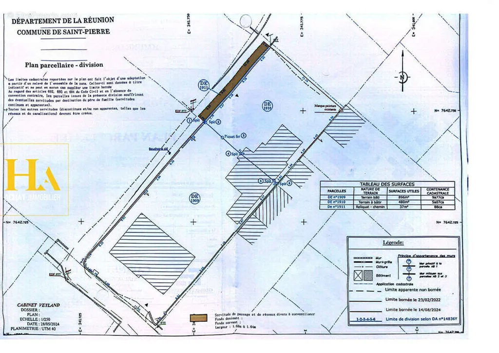 Planimetria - Constructible Plot with Garden in Ligne Paradis, Saint-Pierre