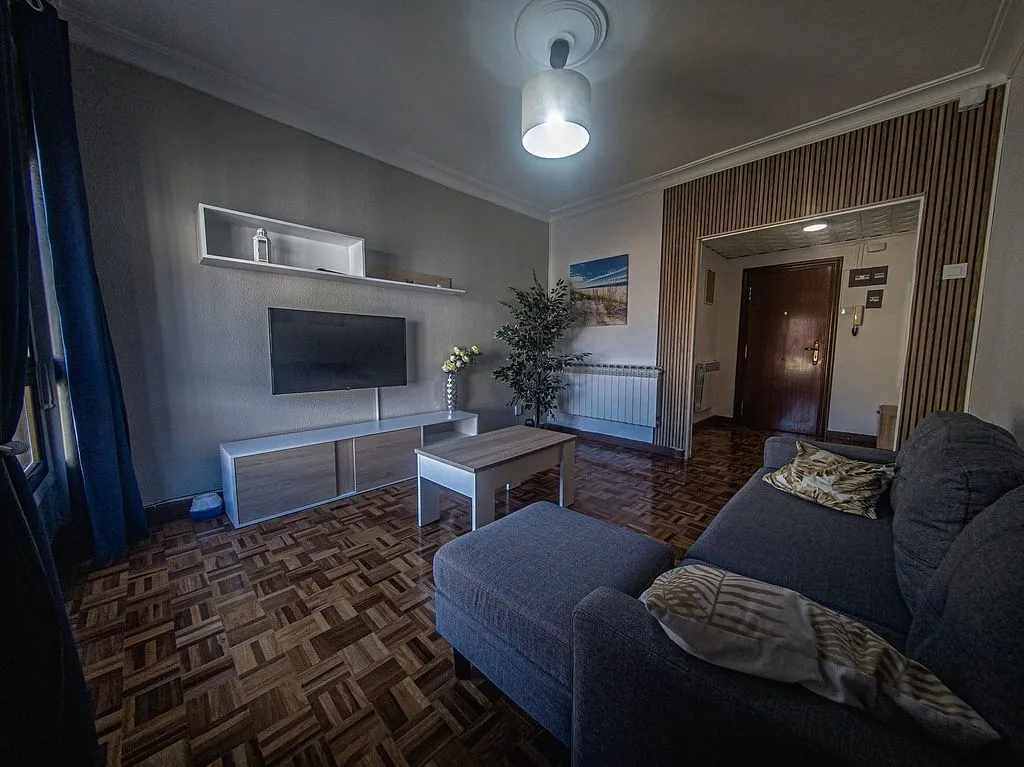 Living Room - Furnished Flat with Balcony in Santa Lucía