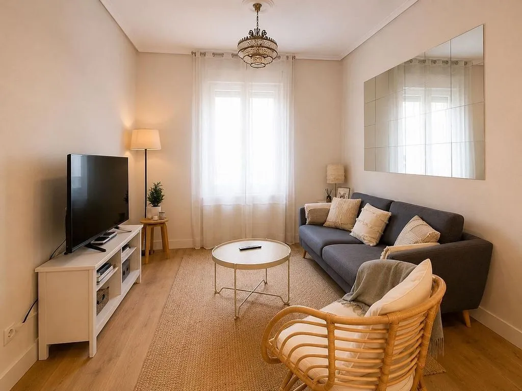 Living Room - Furnished Flat in Indautxu with 3 Bedrooms