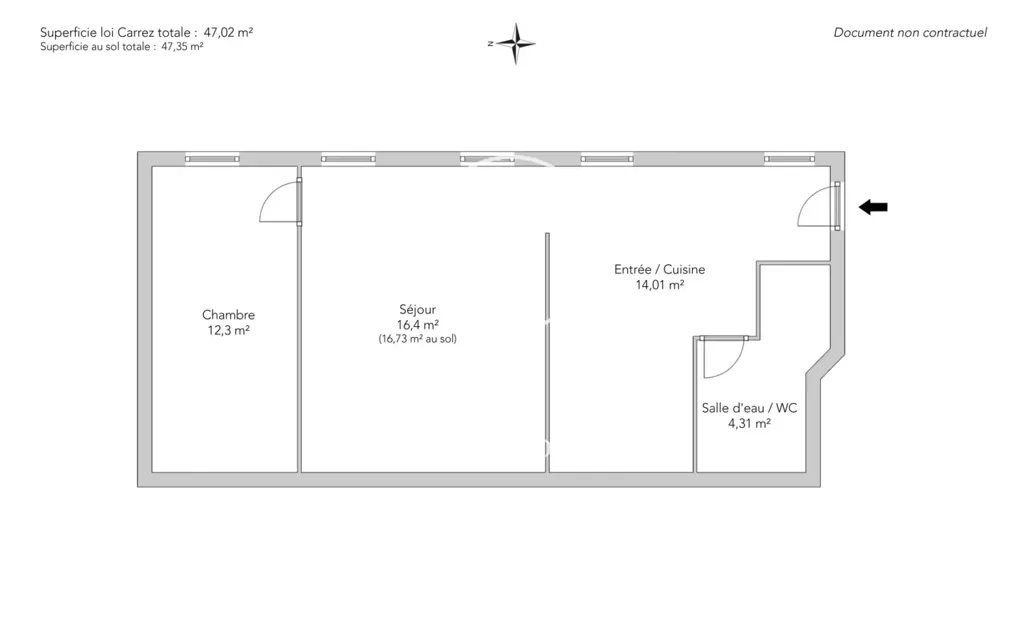 Plaan - Renovated 3-Piece Paris 7e with East View