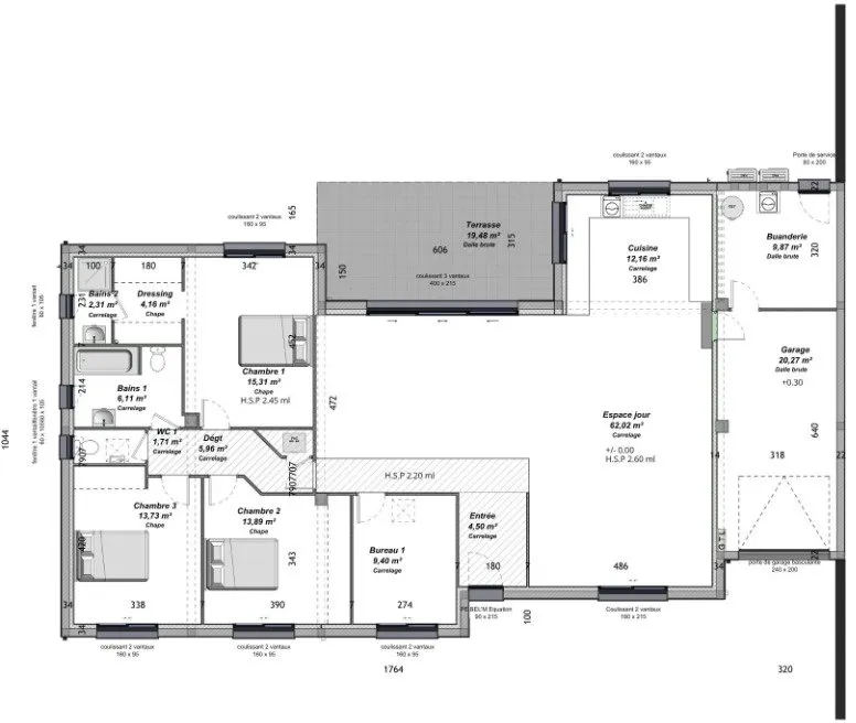Plan - Maison Contemporaine à Construire à Lavaur