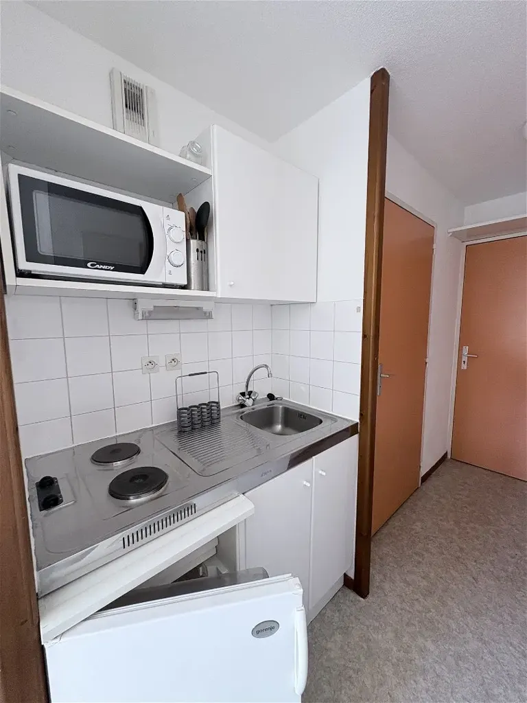 Cuisine - Studio Meublé avec Balcon à Saint-Étienne