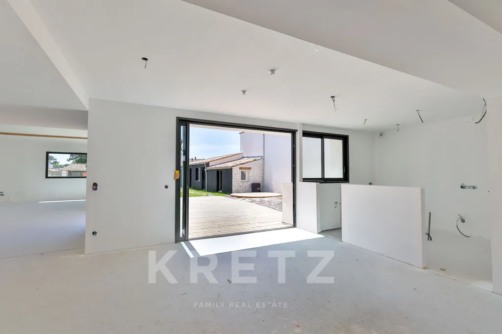Living Room - Renovated House with Pool in La Flotte