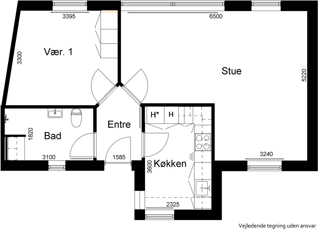 Plaan - Two-Bedroom Flat with Private Garden in Lund