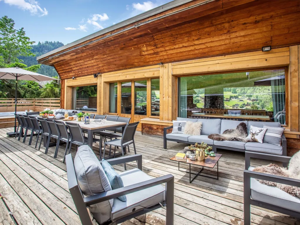 Terrace - Chalet with Ski-in/Ski-out Access in La Clusaz