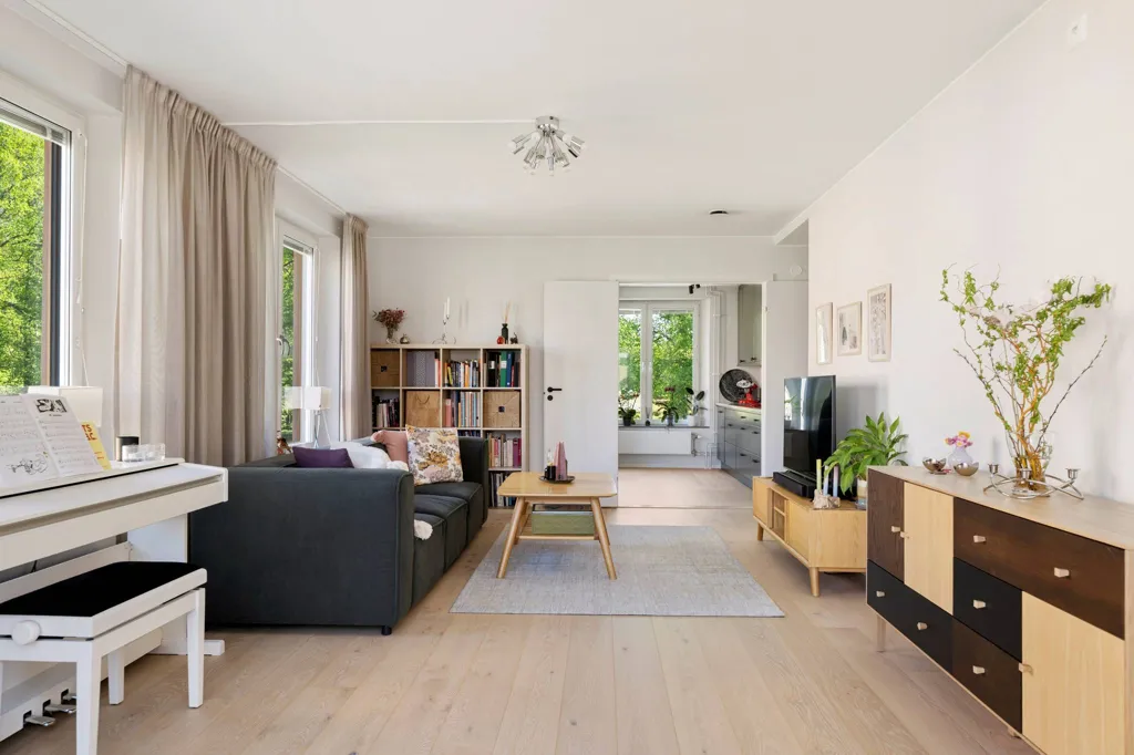 Séjour - Modern Flat with Slottspark View in Djursholm