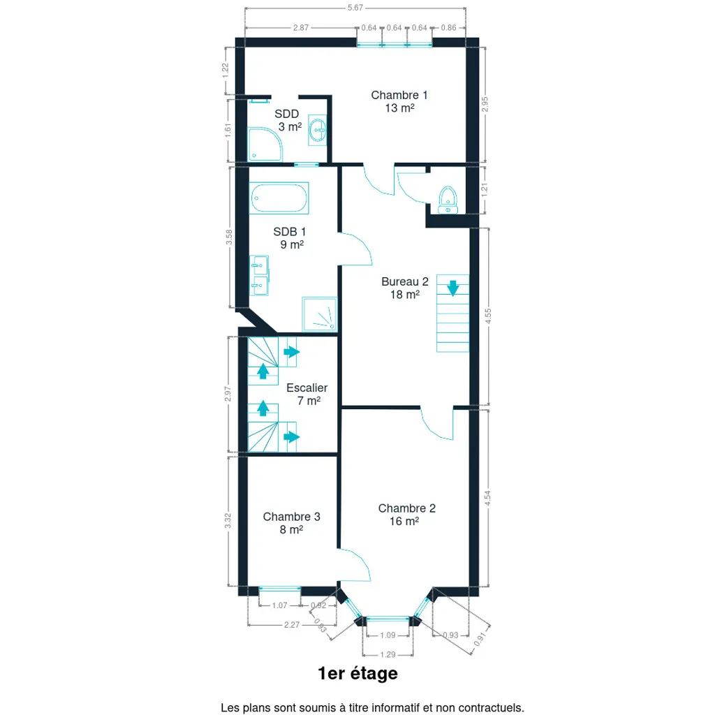Plan - Immeuble Duplex avec Jardin à Jette