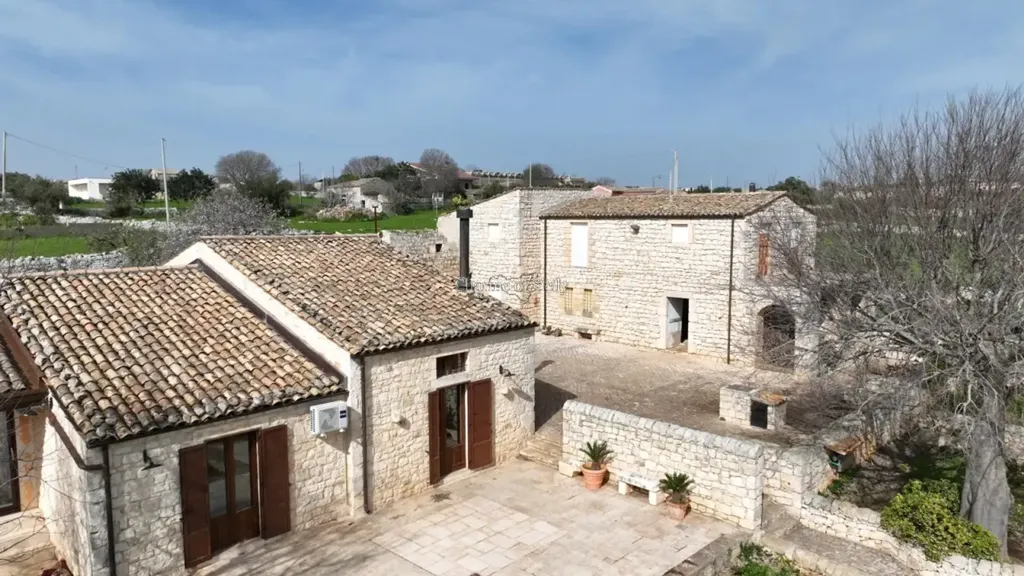 Aerial - Historic Stone Villa with Garden in Modica