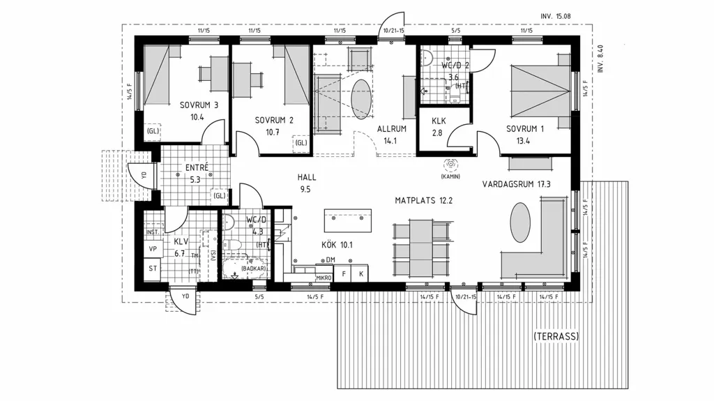 Planimetria - Modern Bungalow with Open Plan in Gällinge