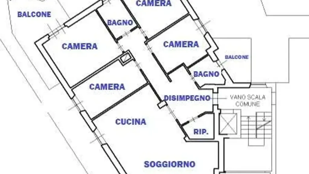 Plan - Spacious Apartment with Balcony in Piacenza