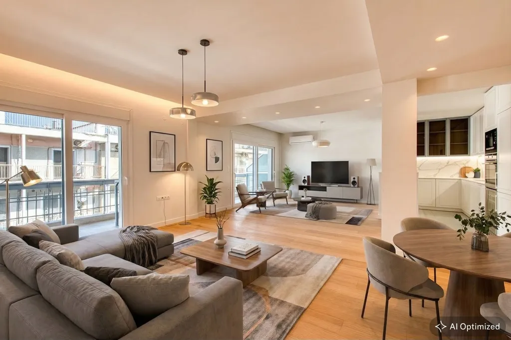 Living Room - 3-bedroom apartment in Thessaloniki