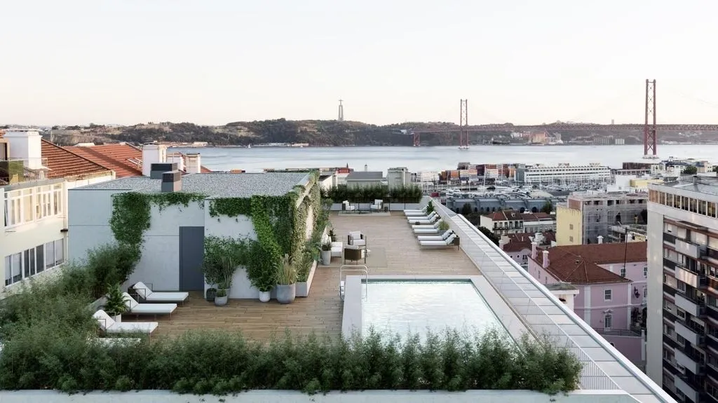 Vue aérienne - Luxury Flat with Rooftop Pool in Lisbon