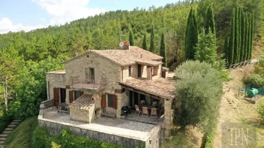 Vue aérienne - Country House with Pool in Pietralunga, Umbria