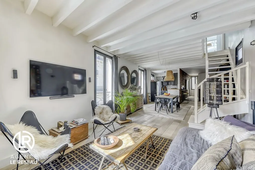 Séjour - Duplex Familial avec Charme Ancien à Boulogne-Billancourt