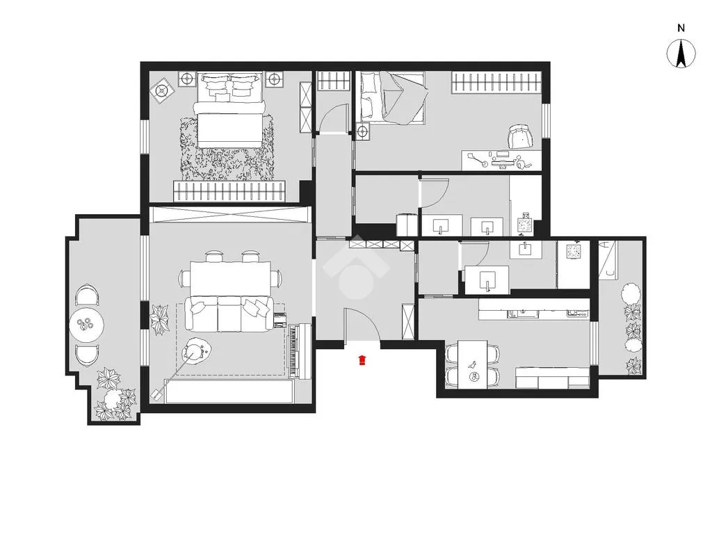 Plan - Apartment with Balcony in Niguarda, Milan