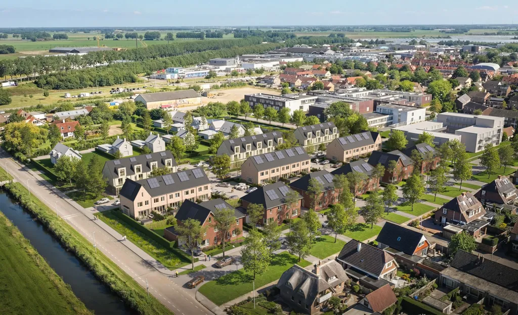 Vue aérienne - All-Electric Apartment with Garden in Oude-Tonge