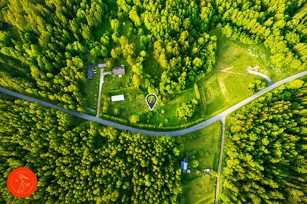 Õhuvaade - Unique Riverfront Plot in Lahemaa National Park