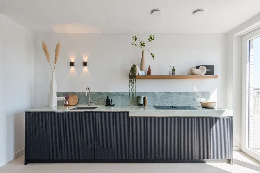 Kitchen - Modern Apartment with Waterfront View in Harderwijk