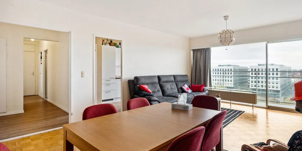 Séjour - Appartement avec terrasse au 9e étage à Anvers