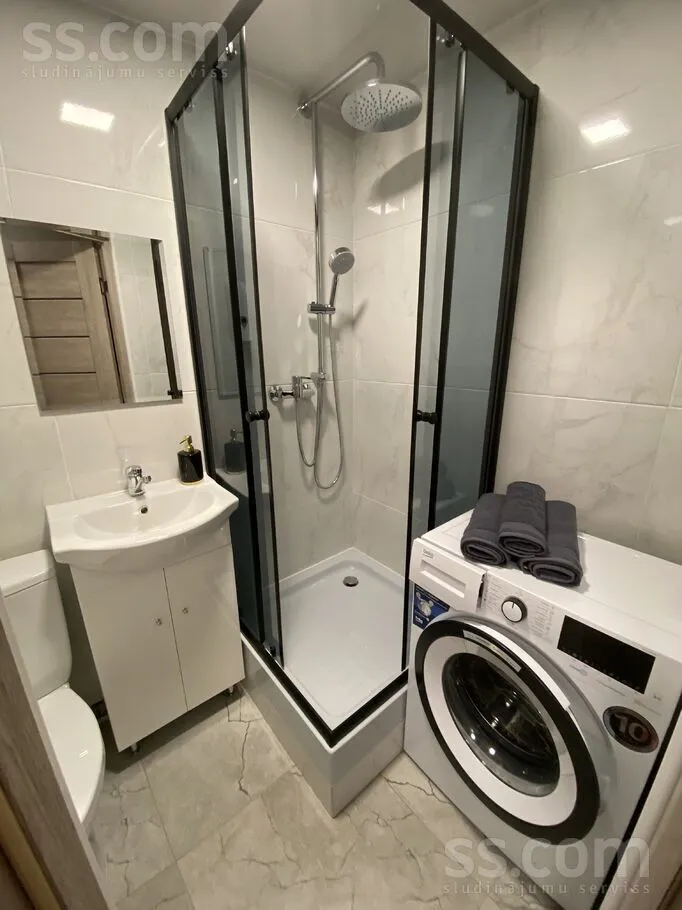 Salles de bain - 1-Bedroom Apartment with Balcony in Krāslava