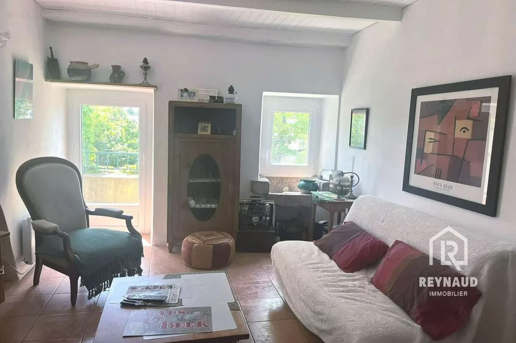 Living Room - Charming Stone House with Garden in Le Caylar