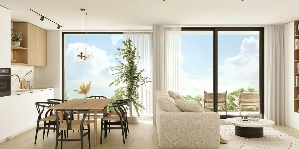 Living Room - New Apartment with Terrace in Ruien