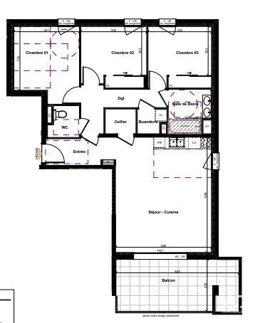 Plaan - T4 with South-Facing Balcony in Meylan