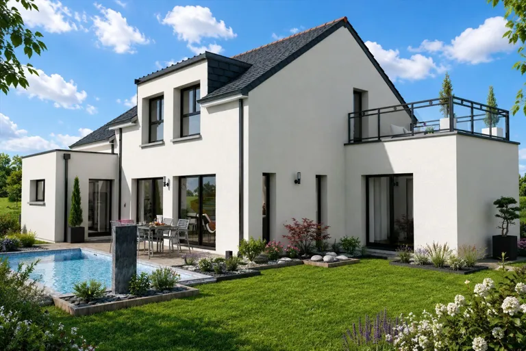 Contemporary House with Terraces in Saint-Gérand