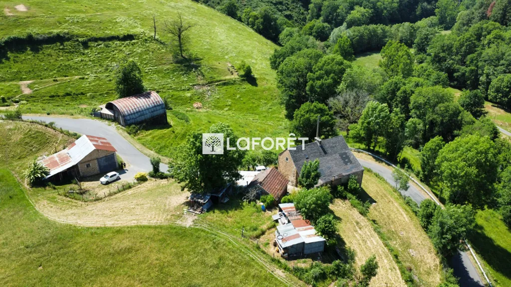 Aerial - Rustic Stone House with Land in La Primaube