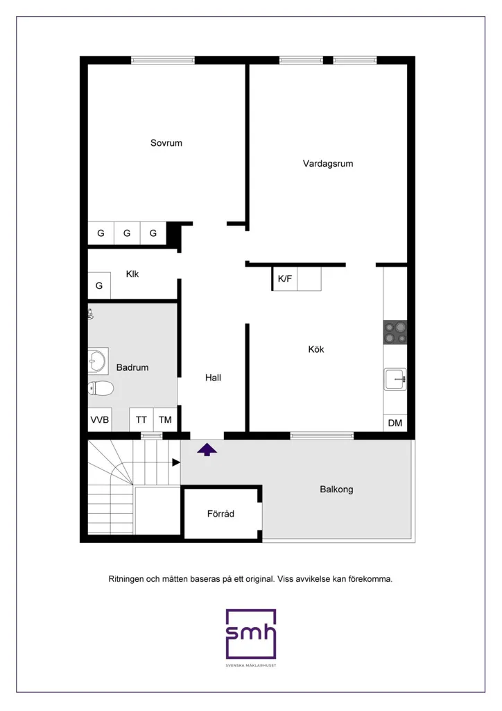 Planimetria - Apartment with South-West Balcony in Central Lagan