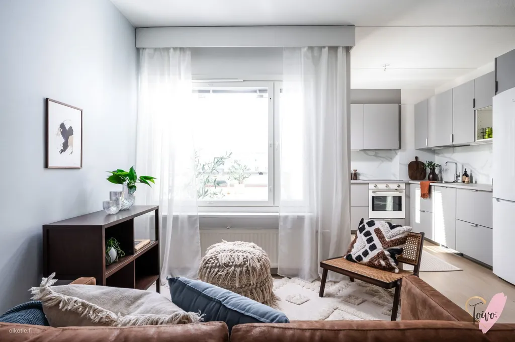 Séjour - Modernised Studio with Balcony in Oulu Centre