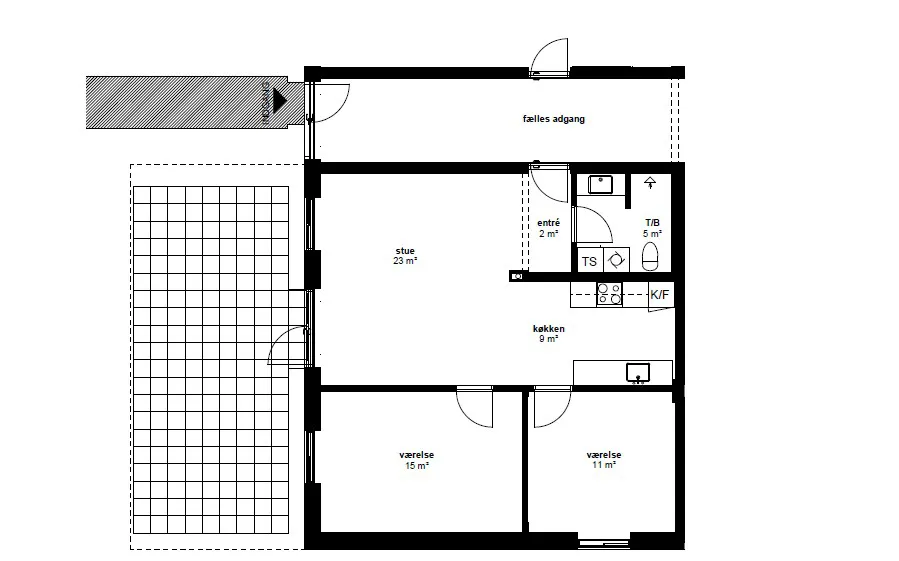 Plaan - 3-Bed Flat with Balcony in Greve