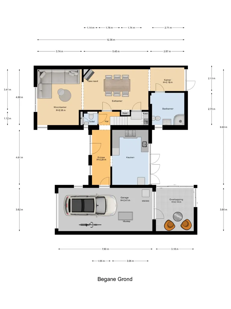 Floor Plan - Two-Storey House with Garden in Almelo