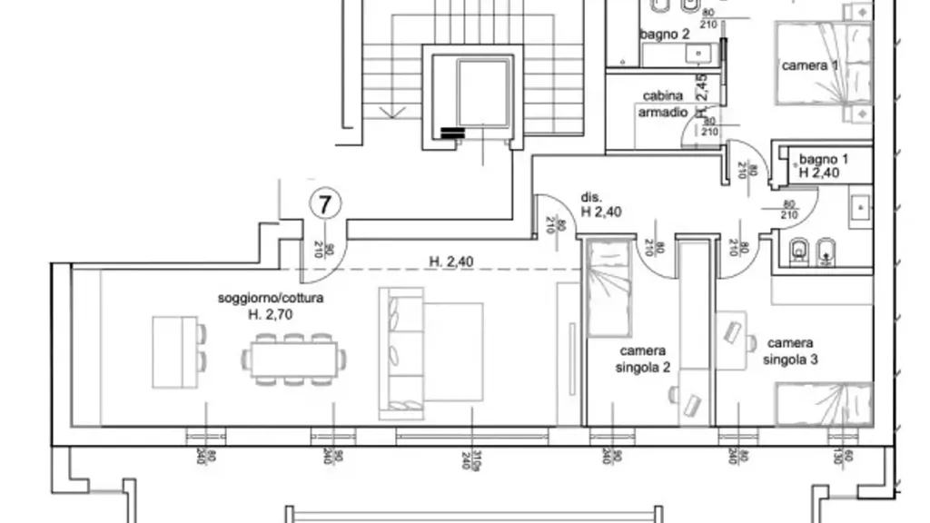 Floor Plan - New Apartment with Solar Autonomy in Cinisello Balsamo