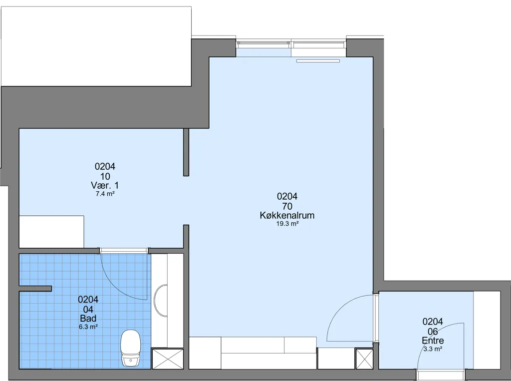 Plan - 1-Bedroom Apartment in Hanstholm