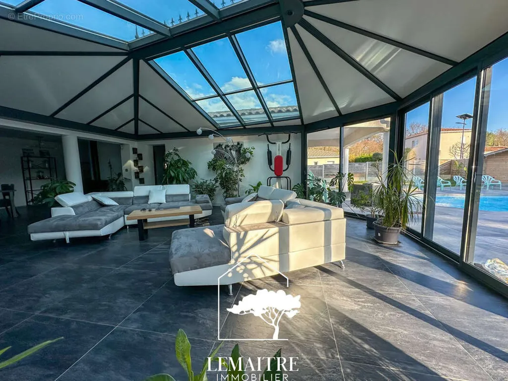 Séjour - Maison Contemporaine avec Piscine aux Mathes