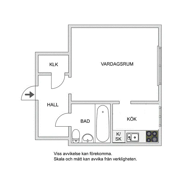 Plaan - 1-Bedroom Apartment with Balcony in Sundby