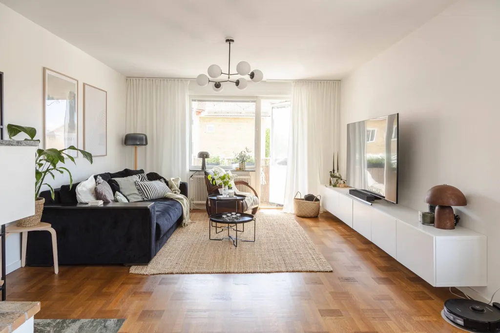 Living Room - Gable Flat with South-Facing Balcony in Västerås
