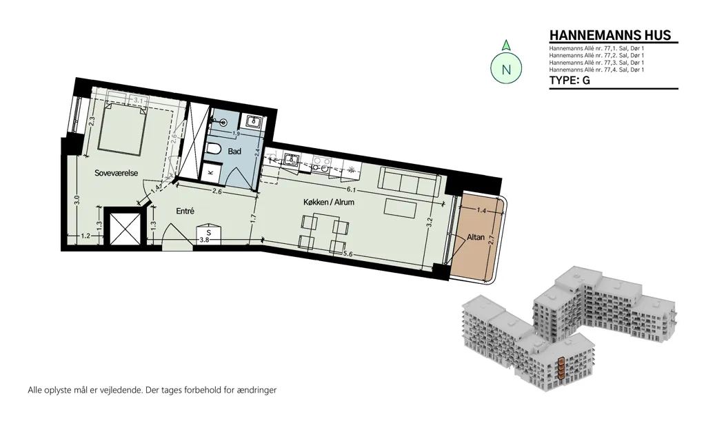 Floor Plan - Spacious 2-Bedroom Apartment with Balcony in Ørestad Syd